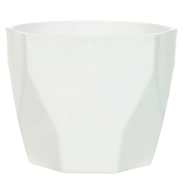 Vaso Facetado Polipropileno (branco) 12X15,5cm