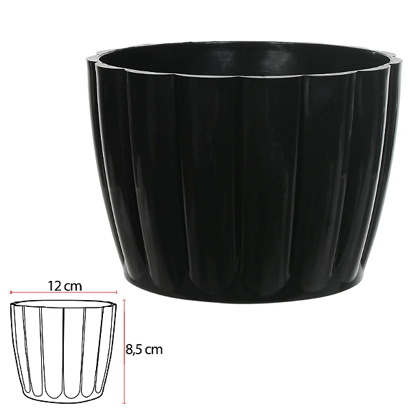 Vaso Moranga Polipropileno (preto) 8,5X12cm