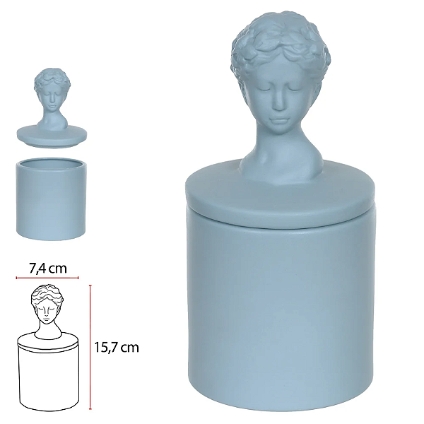 Caixa Decor Porcelana (azul) 15,7cm 7,4d
