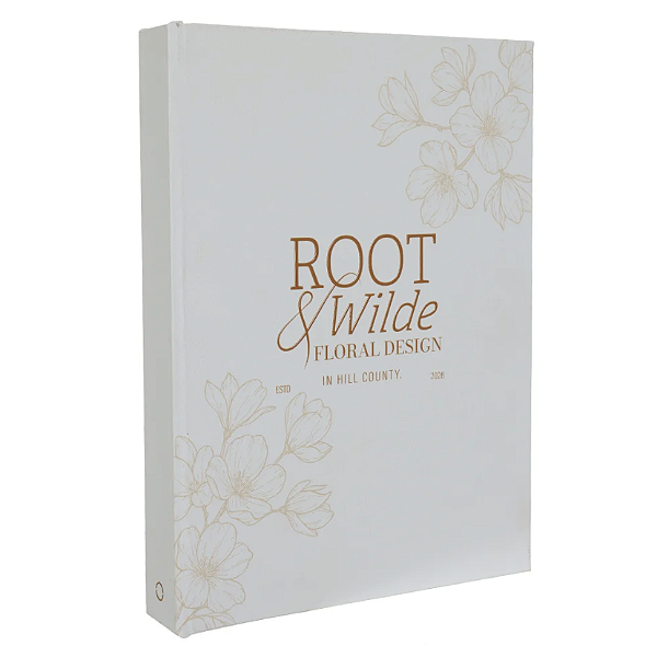 Caixa Livro Mdf Floral (off white) 31,5X23X4cm