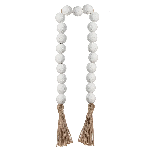Colar Decorativo Em Material Natural (branco) 1,09m