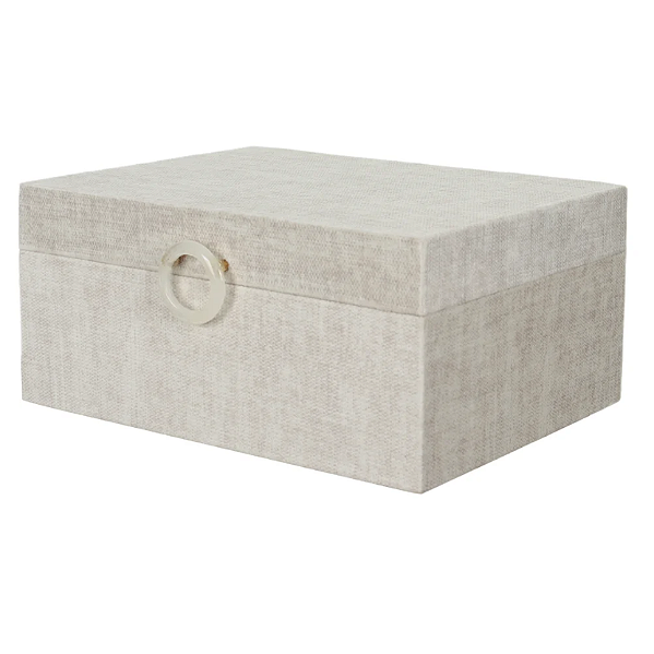 Caixa Decorativa Mdf Com Revest Pu (off white) 23X19X10,8cm