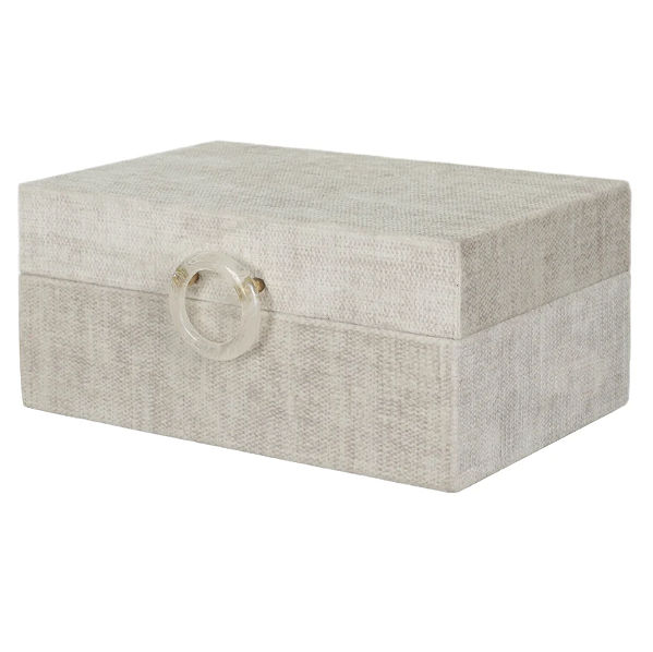 Caixa Decorativa Mdf Com Revest Pu (off white) 18X13X8cm