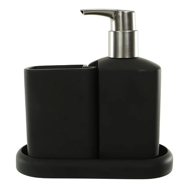 Kit Para Banheiro Poliresina 240ml C/3 Peças (preto)