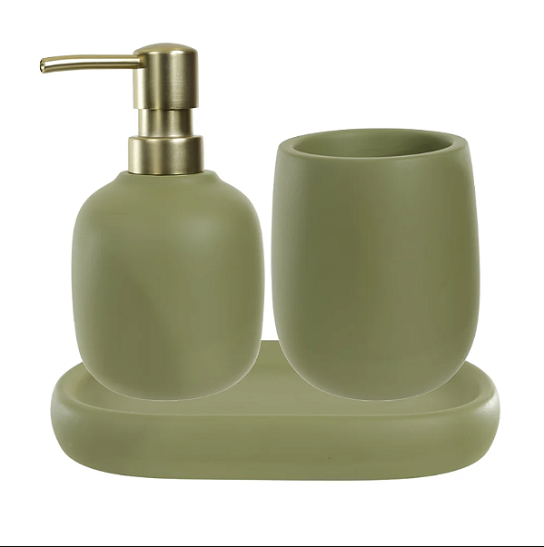 Kit Para Banheiro Cimento 190ml C/3 Peças Verde