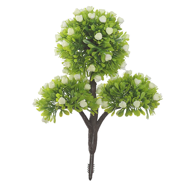 Planta Artificial Arvore Bonsai C/Flor Plasticos X73 (creme) 25cm