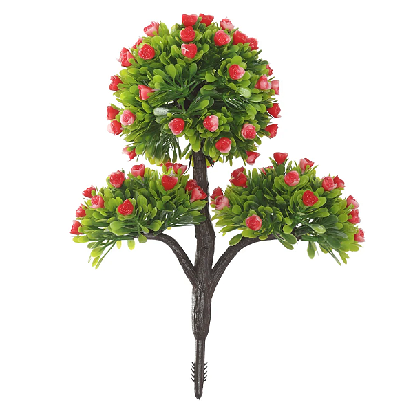 Planta Artificial Arvore Bonsai C/Flor Plastico X73 (vermelho) 25cm