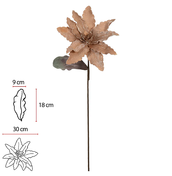 Planta Artificial Magnolia Eva (laranja outono) 85cm