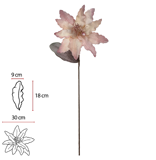 Planta Artificial Magnolia Eva (rosa bege) 85cm