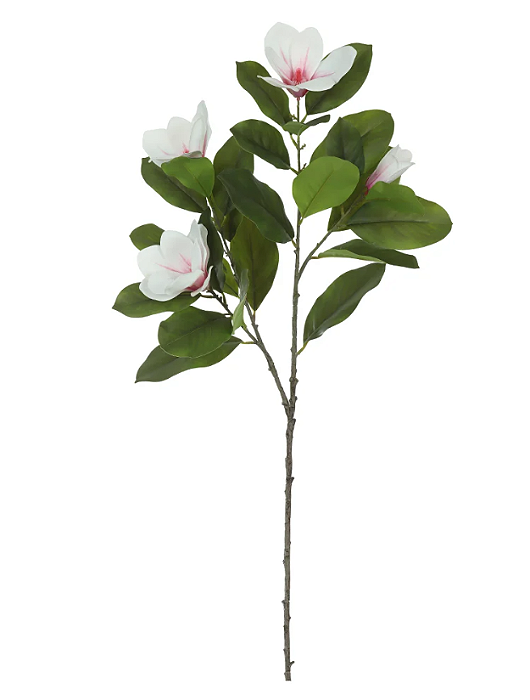 Planta Artificial Magnolia Real Toque X4 (branco rosa) 1m