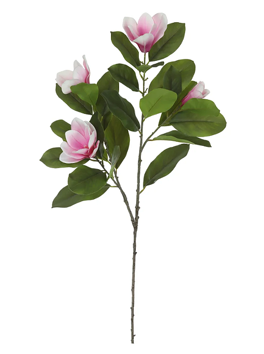 Planta Artificial Magnolia Real Toque X4 (rosa branco) 1m