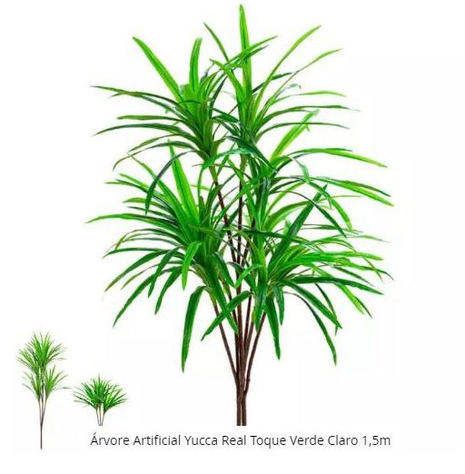 Planta Árvore Artificial Yucca Real Toque Verde Claro 1,5m
