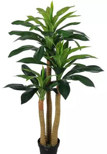 Planta Árvore Artificial Dracena Real Toque com Pote Verde 1,2m