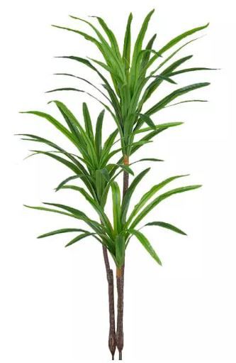 Planta Árvore Artificial Dracena Real Toque Verde Creme 1,4m