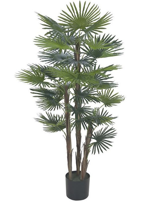 Planta Artificial A.Palmeira Leque Real Toque C/pote X30 (VERDE) 1,2m