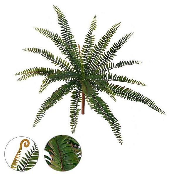 Folhagem Artificial Samambaia Verde Marrom 49cm