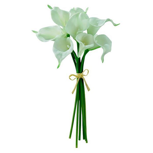 Buquê Flor Artificial Copo-de-leite Creme 34cm