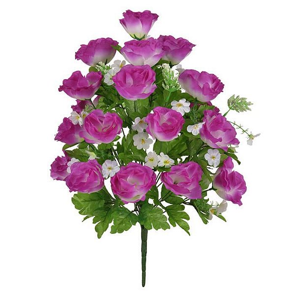 Buquê Rosa Branco Lavanda 54 cm