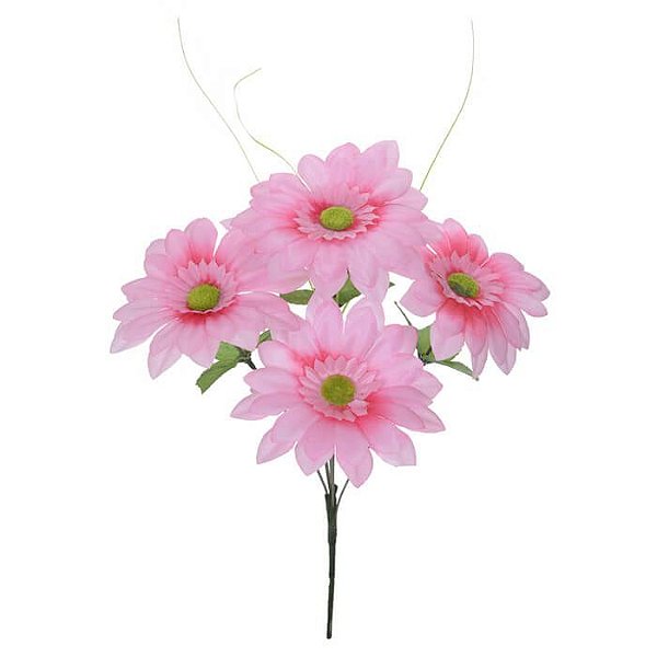 Buquê Flor Artificial Margarida Rosa 37cm