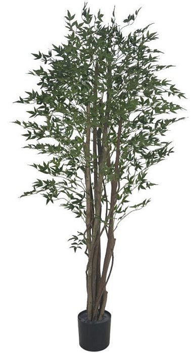 Planta Artificial A. Mini Folha Real Toque C/Pote X4400 (VERDE) 1,9m