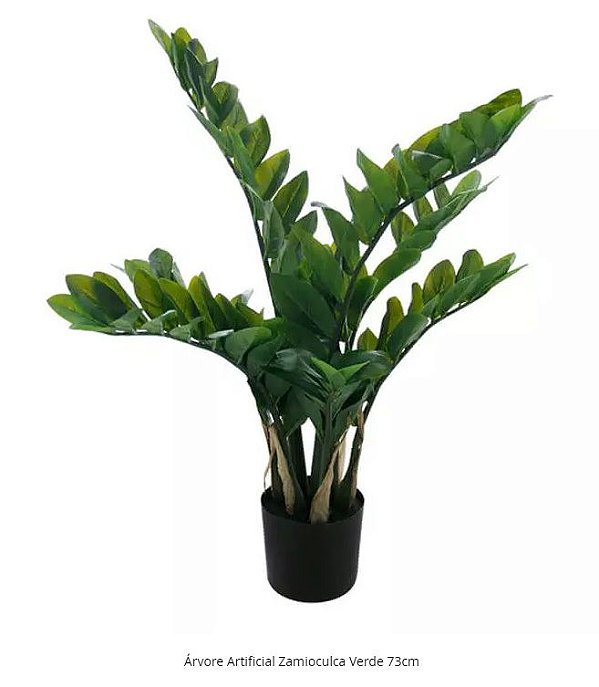 Planta Árvore Artificial Zamioculca Verde 73cm