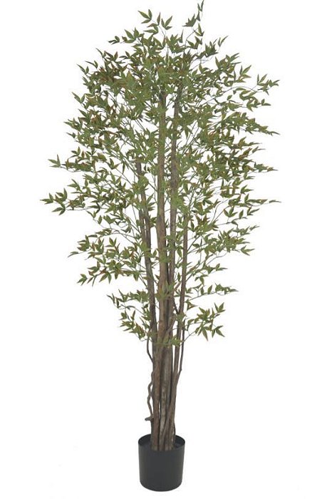 Planta Artificial A.Mini Folha Real Toque C/ Pote X4400  (VERDE BD.LARANJA) 1,9m