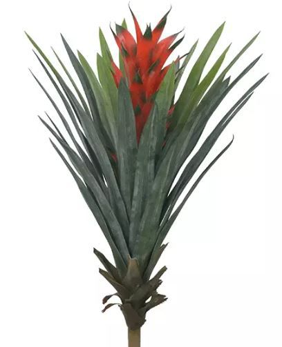 Planta Árvore Artificial Bromélia Vermelha 75cm