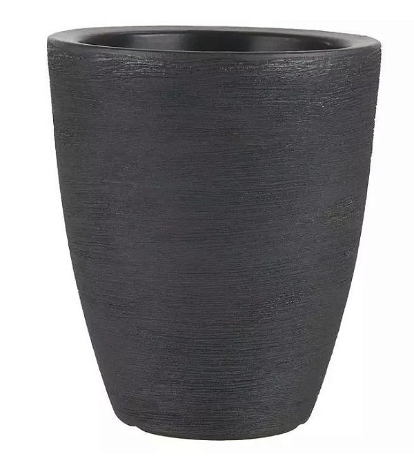Cachepot Plástico Cônico Preto 40x34cm