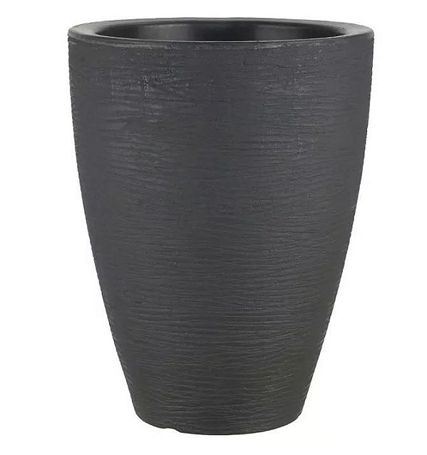 Cachepot Plástico Cônico Preto 47x35cm