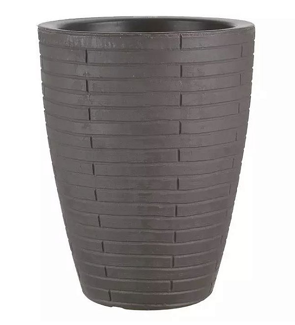 Cachepot Plástico Tijolinho Cônico Marrom 47x34cm