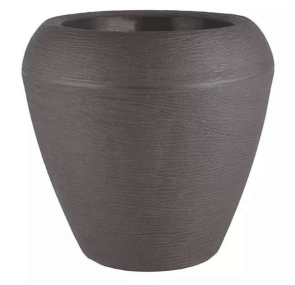 Cachepot Plástico Grafiato Pilão Marrom 50x43cm