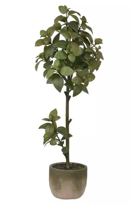 Planta Árvore Artificial Manjericão Verde 2 Tons 78cm