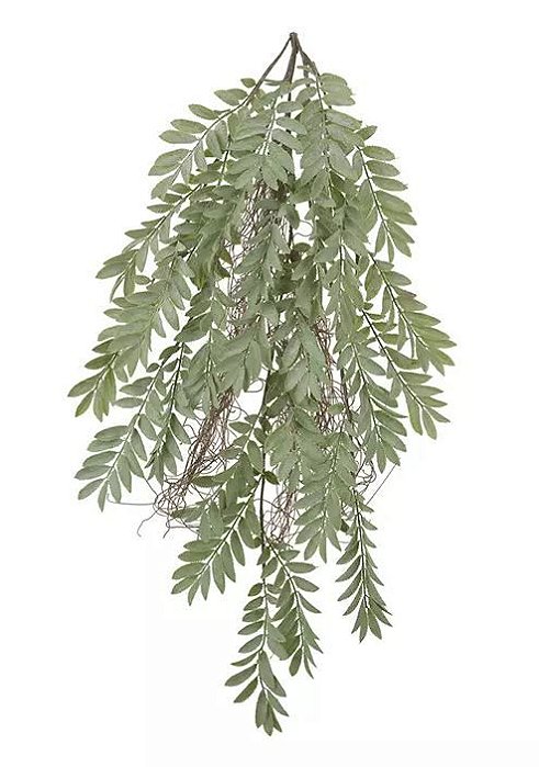 Folhagem Artificial Folha Pendente Real Toque Verde Frosted 90cm