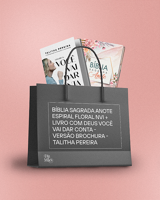 Kit Bíblia Anote Espiral Floral + Livro “Com Deus Você Vai Dar Conta” – Talitha Pereira