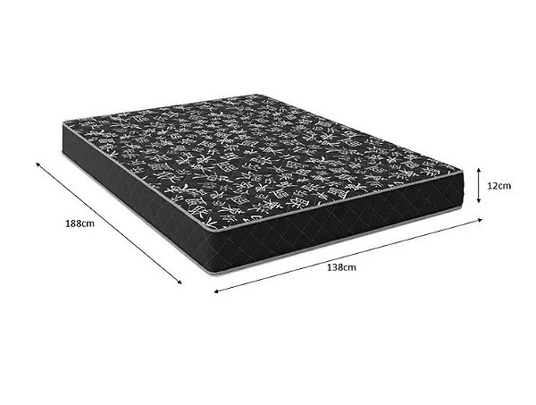 Colchão Casal  Espuma D20 - Tampo variado 12cm