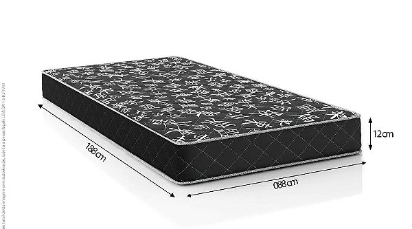 Colchão Solteiro Espuma D20 - Tampo variado 12cm