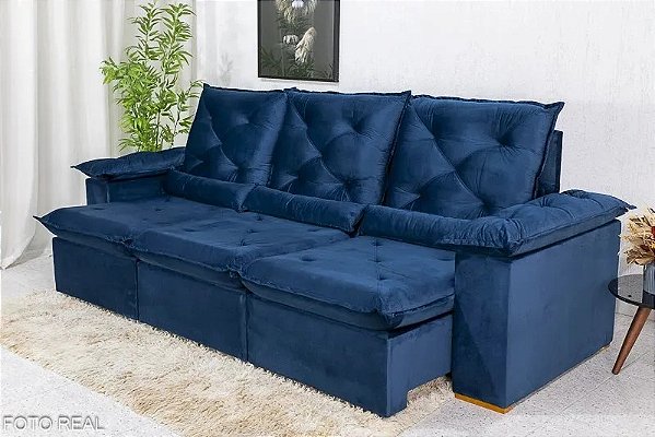SOFA RET/RECL HAMBURGO 2,90 MT COR azul