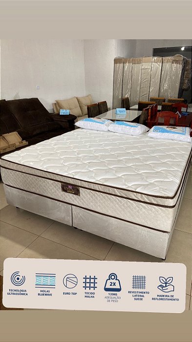 COLCHÃO SUPER KING LONDRES GAZIN  MOLAS ENSACADAS TAMPO MALHA  32X193X203 BEGE