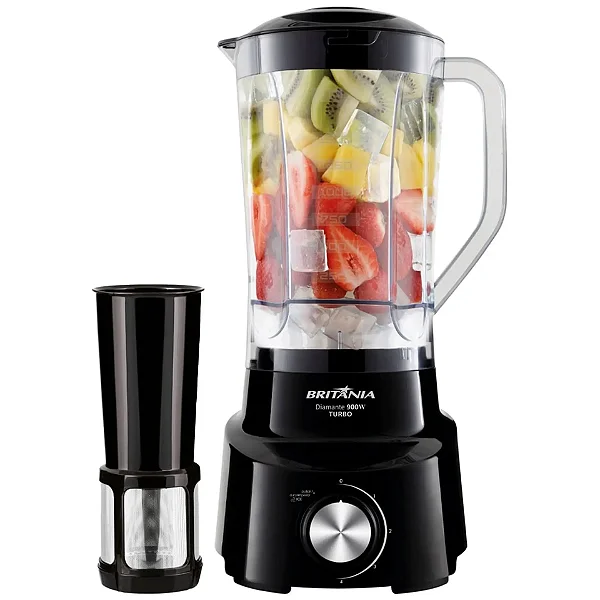 LIQUIDIFICADOR BRITANIA DIAMANTE 800 4V 1050W C/ FILTRO 033102118 PRETO 220 VOLTS