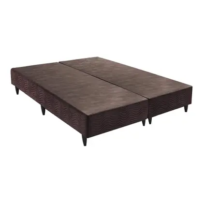 BASE QUEEN 1,58X1,98X30CM - MARROM NOBUCK