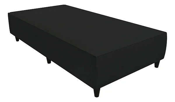 BASE SOLTEIRO 0,88X1,88X30CM - PRETO NOBUCK
