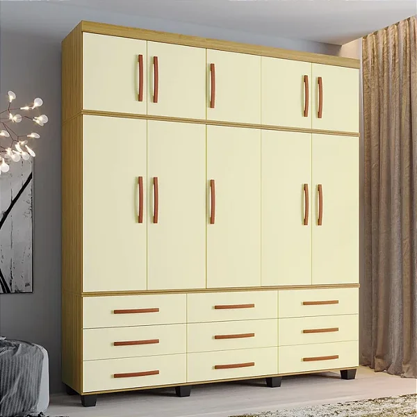 GUARDA ROUPA BRILHANTE TRIPLEX  FREIJO / OFF 2.18 X 2.35 X 0.45