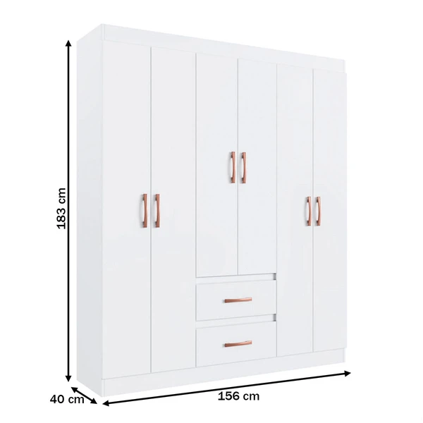 GUARDA ROUPA TEXAS - BRANCO 1.83X1.56X0.40