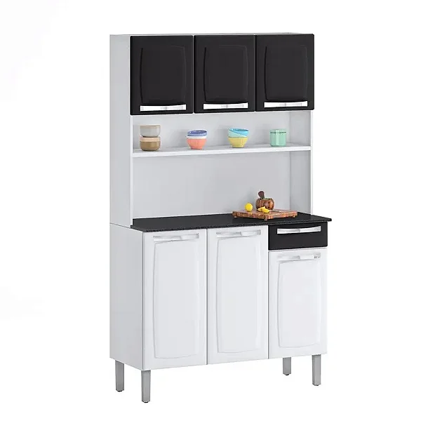 ARMÁRIO KIT ROSE ITATIAIA PRETO/ BRANCO 1,05