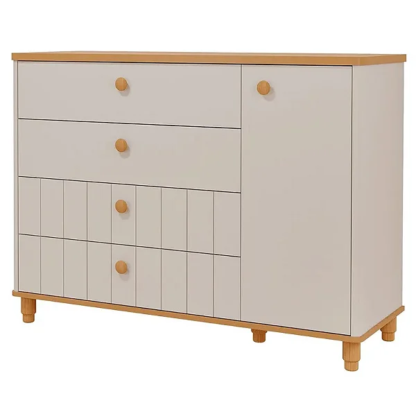 CÔMODA CUPCAKE C/ PORTA A960XL1284XP473MM - OFF WHITE/NATURE