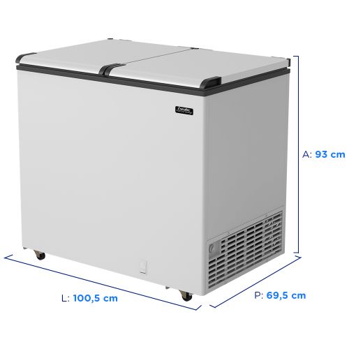 FREEZER 325L ESMALTEC 2 TAMPAS ECH350 0105001985 BRANCO 220 VOLTS
