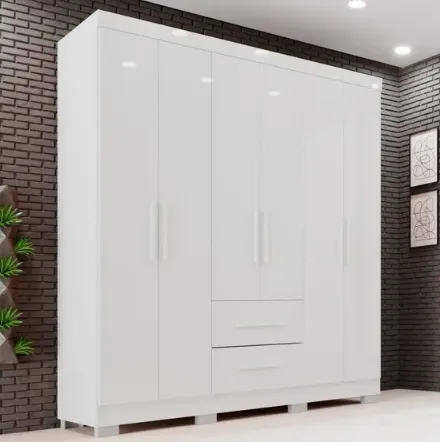 GUARDA ROUPA ESTRELA PREMIUM 6 PTS C/08 PES - S/ESP - BRANCO