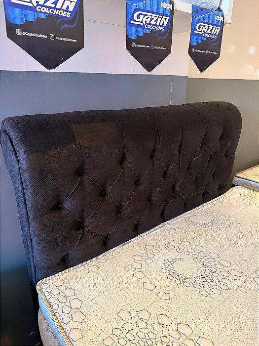 CABECEIRA CASAL 1,38X - PRETO / NOBUCK