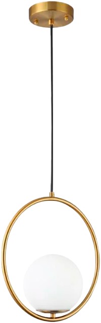 Lustre Pendente Moderno Ring Dourado Ouro Globo E27
