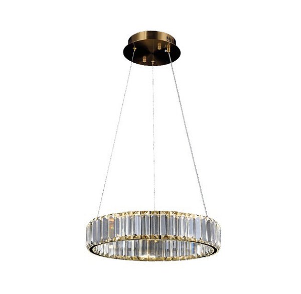 Lustre Anel Luxuoso de Cristal Led 3em1